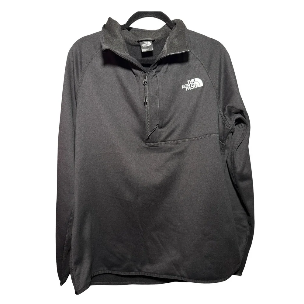 The North Face Men's L Black Raglan 1/2 Zip Fleece Pullover Chest Pocket NWOT